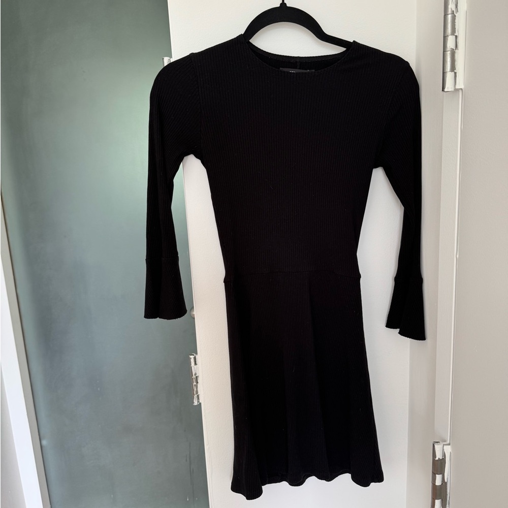 Reformation Black Ribbed Knit Dress
